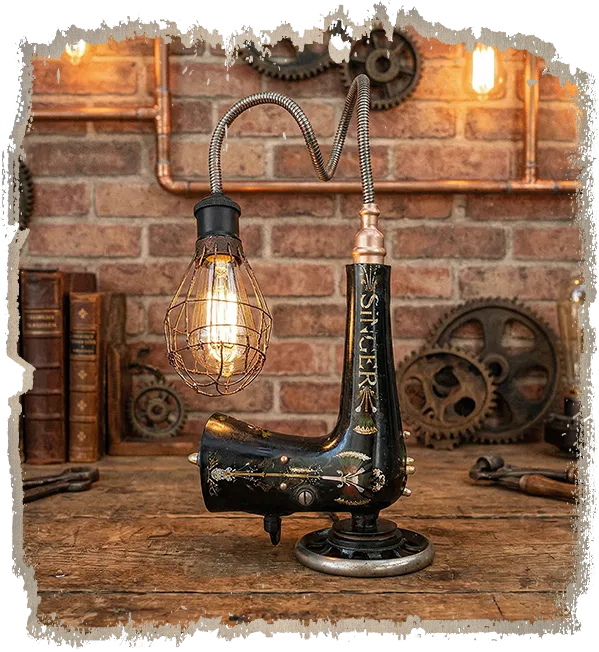 1917 Singer 66K Lotus Flower Sewing Machine Lamp