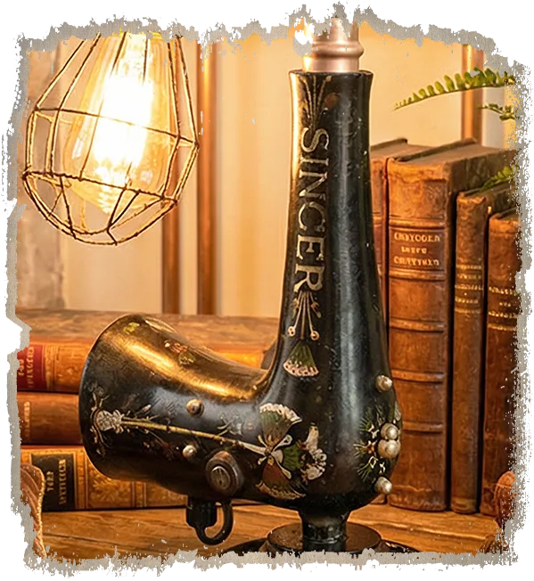 1917 Singer 66K Lotus Flower Sewing Machine Lamp