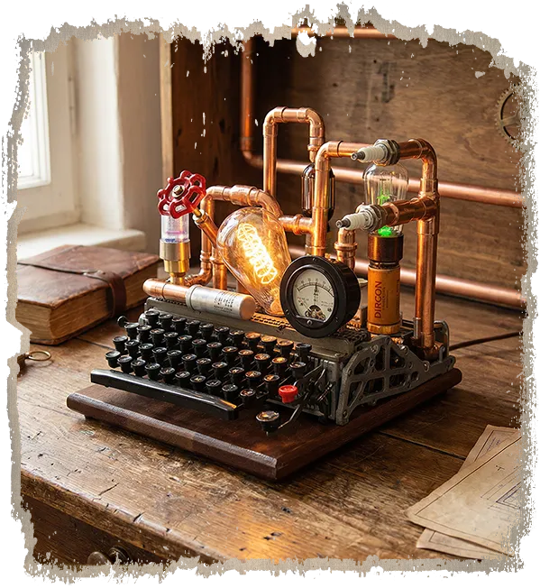 Olivetti Lettera 22 Steampunk Typewriter Lamp