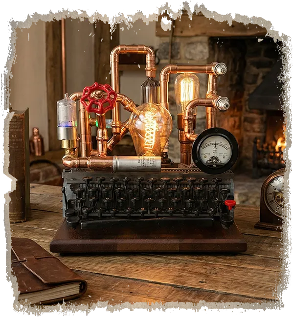 Olivetti Lettera 22 Steampunk Typewriter Lamp